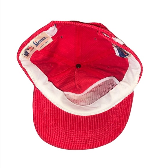 Vintage 90s Cincinnati Reds Sports Specialties Script The Cord Zip Back Hat - Picture 4 of 7